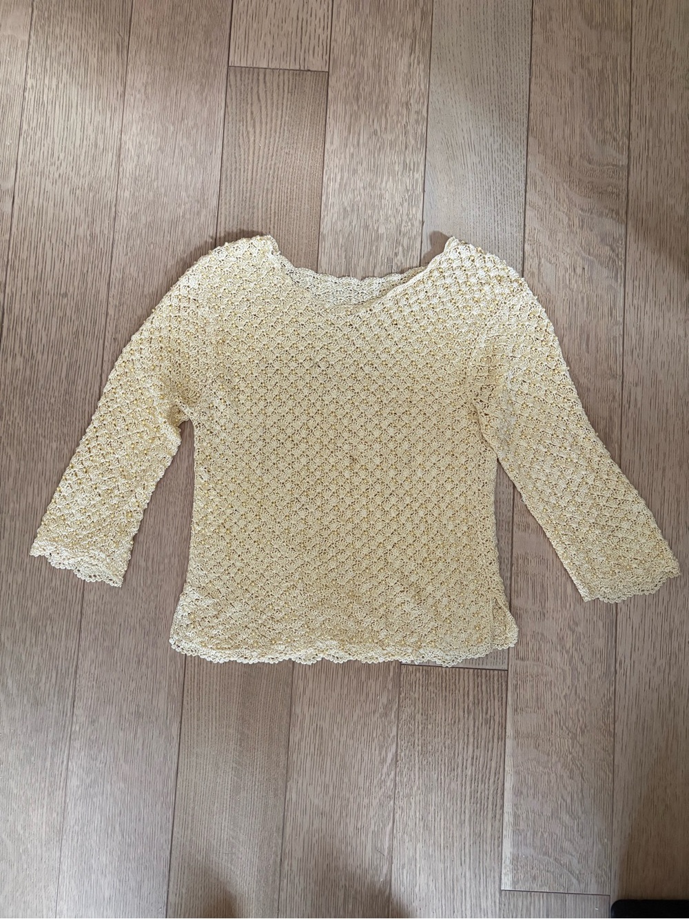 Women's Cream Crochet Knit Sweater